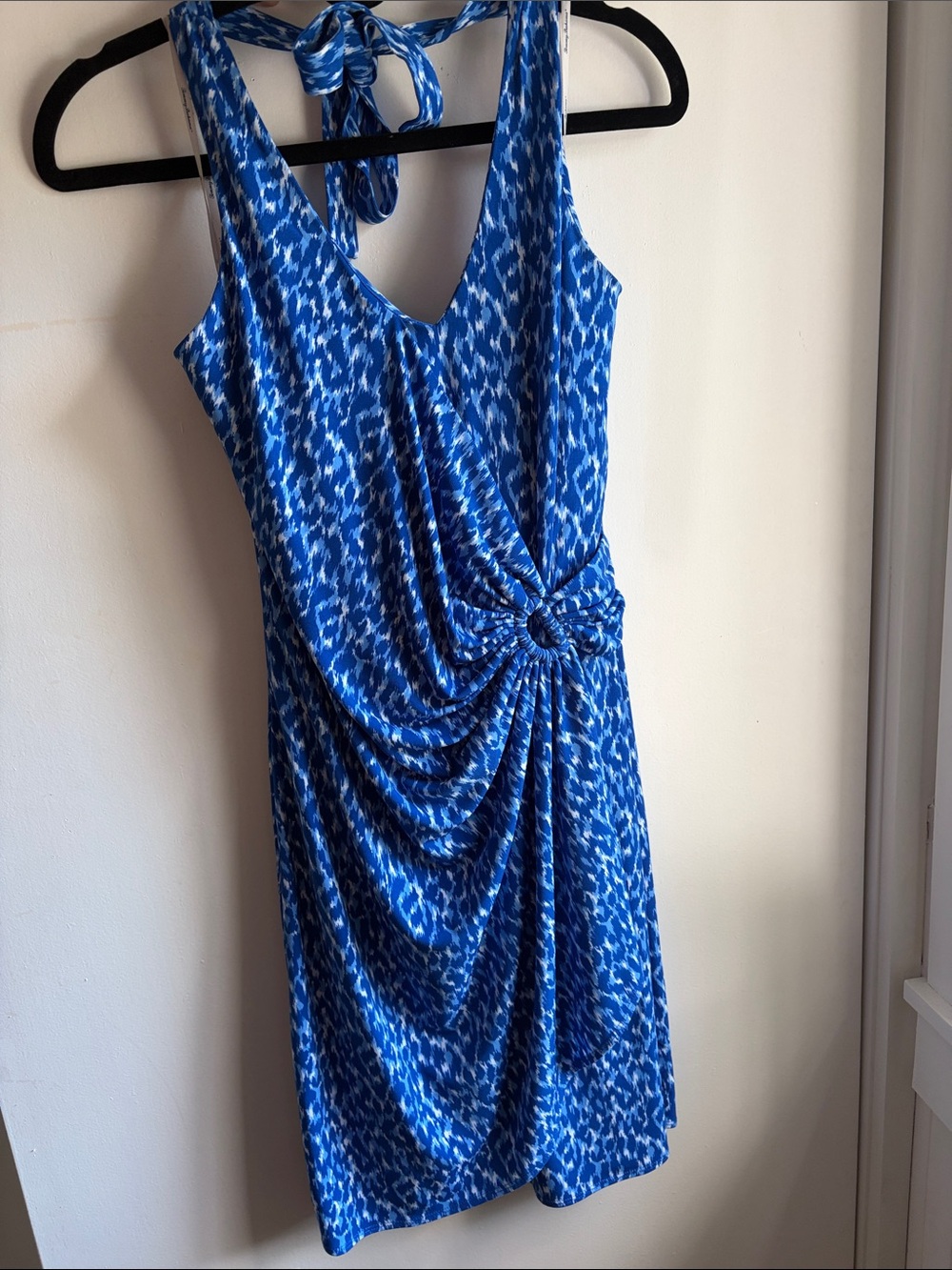 NWOT Sz M Tommy Bahama Blue Print Sleeveless Halter Summer/Beach/Vacation Dress